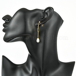 304 Stainless Steel Paperclip Stud Dangle Earring for Women&nbsp;EJEW-JE07186