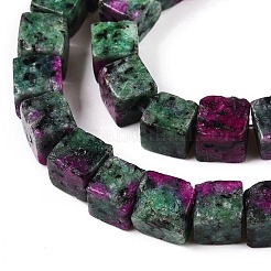 Dyed Natural Sesame Jasper Imitation Ruby in Zoisite Beads Strands&nbsp;G-T139-6x6-32A