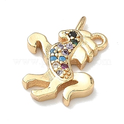 Brass Micro Pave Cubic Zirconia Pendants&nbsp;KK-I476-25B-G02