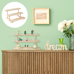 3-Tier Wood Earring Display Card Organizer Riser Rack&nbsp;ODIS-WH0099-21