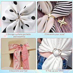 12Pcs 6 Styles Heart Golden Alloy Enamel Scarf Buckle Ring&nbsp;AJEW-CJ0001-34