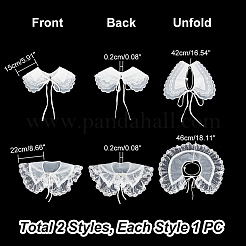 2Pcs 2 Style Detachable Polyester & Nylon Lady's False Collars&nbsp;AJEW-GA0005-95