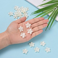 5-Petal Flower ABS Plastic Imitation Pearl Bead Caps&nbsp;X-OACR-R016-21