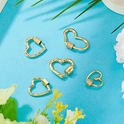 5Pcs 5 Styles Brass Screw Carabiner Lock Charms&nbsp;KK-TA0008-24