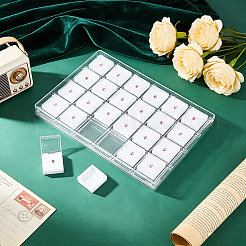 24-Grid Transparent Acrylic Loose Diamond Package Organizer Boxes&nbsp;CON-WH0085-207A