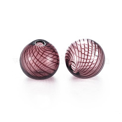 Transparent Handmade Blown Glass Globe Beads&nbsp;X1-GLAA-T012-40B-03