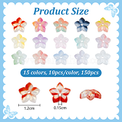 150Pcs 15 Colors Handmade Transparent Lampwork Beads&nbsp;GLAA-PH0004-03
