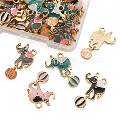 32Pcs 4 Colors Zinc Alloy Enamel Pendants&nbsp;ENAM-TA0001-25