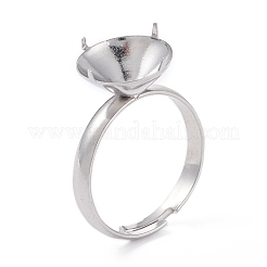 Tarnish Resistant Adjustable 304 Stainless Steel Finger Rings Components&nbsp;STAS-F274-05P