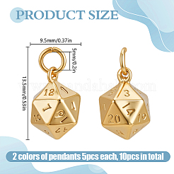 10Pcs 2 Colors Brass Charms&nbsp;KK-DR0001-42