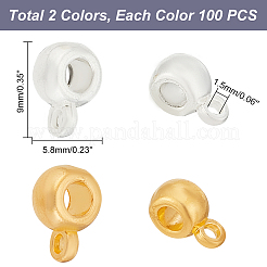 200Pcs 2 Colors Tibetan Style Tube Bails&nbsp;FIND-DC0001-83