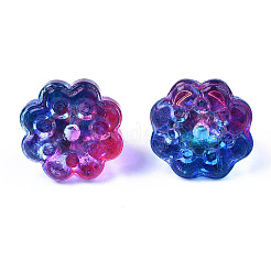 Transparent Spray Painted Glass Charms&nbsp;LS-GLAA-S054-27A