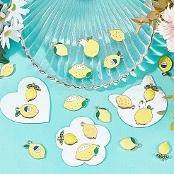 36Pcs 6 Style Alloy Enamel Pendants&nbsp;ENAM-SC0002-48