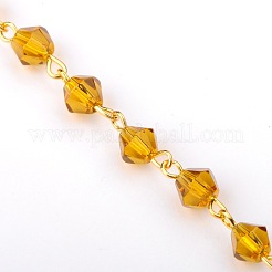 Handmade Bicone Glass Beads Chains for Necklaces Bracelets Making&nbsp;AJEW-JB00039