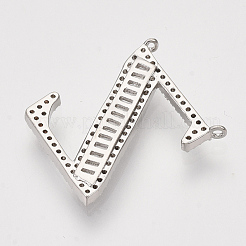Real Platinum Plated Brass Pendants&nbsp;ZIRC-Q022-040P-Z-NF