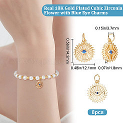 8Pcs Brass Micro Pave Cubic Zirconia Charms&nbsp;KK-BBC0004-71