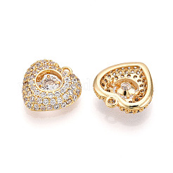 Brass Micro Pave Cubic Zirconia Charms&nbsp;KK-N261-89G