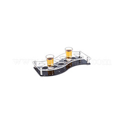 12 Holes S Shaped Transparent Acrylic Wine Glass Organizer Holder with Black Base&nbsp;ODIS-WH0019-13