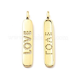 Brass Micro Pave Clear Cubic Zirconia Pendants&nbsp;KK-G416-08G