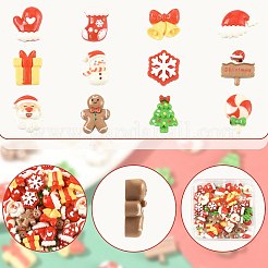 48Pcs 12 Styles Christmas Opaque Resin Decoden Cabochons&nbsp;CRES-FS0001-34B
