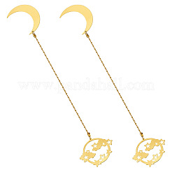 Brass Moon & Star Charms Bookmarks&nbsp;AJEW-TAC00030