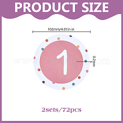 36Pcs 36 Styles Flat Round Paper Blank Label Stickers&nbsp;DIY-WH0308-853B