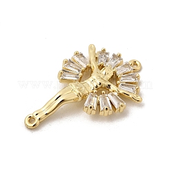 Brass Pave Cubic Zirconia Religion Jexus Crucifix Cross Links Connector Charms&nbsp;KK-H267-100G-02