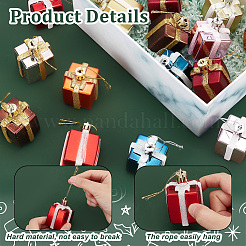 16Pcs 8 Colors Christmas Theme Plastic Pendant Decorations&nbsp;AJEW-NB0005-46