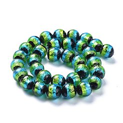 Handmade Silver Foil Lampwork Beads&nbsp;X-FOIL-K001-02B-12mm
