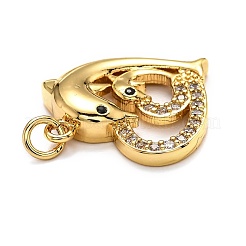 Brass Micro Pave Cubic Zirconia Pendants&nbsp;ZIRC-O039-02G