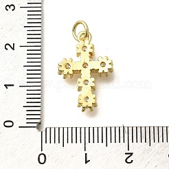 Brass Micro Pave Clear Cubic Zirconia Pendants&nbsp;KK-M309-02G