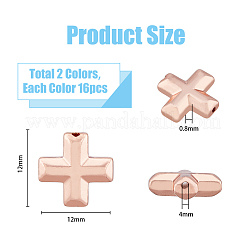 32Ps 2 Colors Electroplated Non-magnetic Synthetic Hematite Beads&nbsp;G-FH0002-09