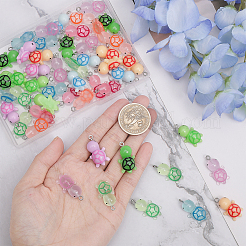 60Pcs 10 Styles Luminous Transparent & Opaque Resin Pendants Sets&nbsp;RESI-CA0001-71