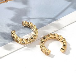 Golden Plated Brass Micro Pave Cubic Zirconia Cuff Earrings&nbsp;EJEW-L244-22B