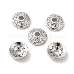 Brass Micro Pave Cubic Zirconia Bead Cone&nbsp;KK-E068-VF847-1