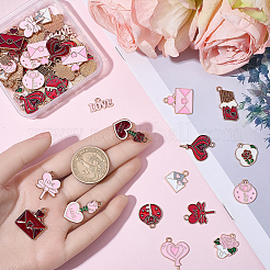 64Pcs 14 Styles Alloy Enamel Pendants&nbsp;ENAM-BM0001-15