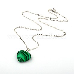 Gemstone Heart Pendant Necklaces&nbsp;NJEW-JN00819