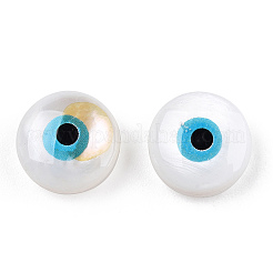 Evil Eye Natural Freshwater Shell Beads&nbsp;SHEL-F001-35
