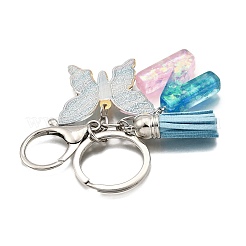 26Pcs Transparent Epoxy Resin & Transparent Acrylic & Faux Suede Tassel Keychain&nbsp;KEYC-JKC01202-14