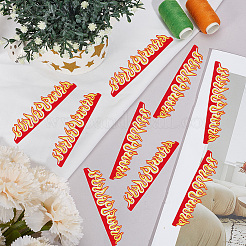 14Pcs Flame Polyester Embroider Thread Iron on/Sew On Patches&nbsp;DIY-CY0003-58