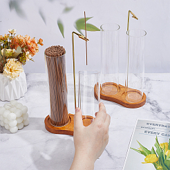 2 Bags Wood with Glass Incense Holder&nbsp;AJEW-GO0005-45