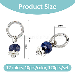 120Pcs 12 Colors Dyed Natural Malaysia Jade Faceted Rondelle Charms&nbsp;PALLOY-FH00080