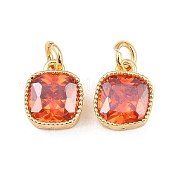 Brass Micro Pave Cubic Zirconia Charms&nbsp;KK-Q085-07G-04