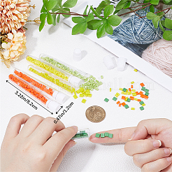 600Pcs 6 Style Opaque Colours 2-Hole Glass Seed Beads&nbsp;SEED-CN0001-17