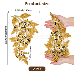 2Pcs Polyester Embroider Thread Iron on/Sew On Patches&nbsp;PATC-CY0001-36A