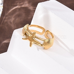 304 Stainless Steel Cuff Open Rings&nbsp;RJEW-C151-03D-G