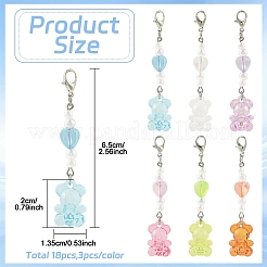 18Pcs 6 Colors Acrylic Pendant Decorations&nbsp;HJEW-YW00228