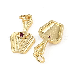 Brass Micro Pave Cubic Zirconia Pendants&nbsp;KK-A269-36G