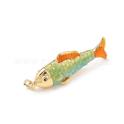 Brass Enamel Pendants&nbsp;KK-L255-03G-B