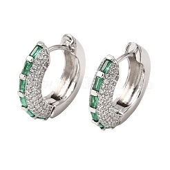Brass Micro Pave Cubic Zirconia Hoop Earrings&nbsp;KK-CBA8324-22P-03